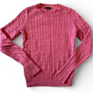 GAP Pink Cable Knit Sweater Medium Angora Blend Holiday 2008 Preppy Y2K